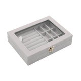 Maxbell Jewelry Organizer Box Gift Large Capacity for Earring Birthdays Wedding Gray