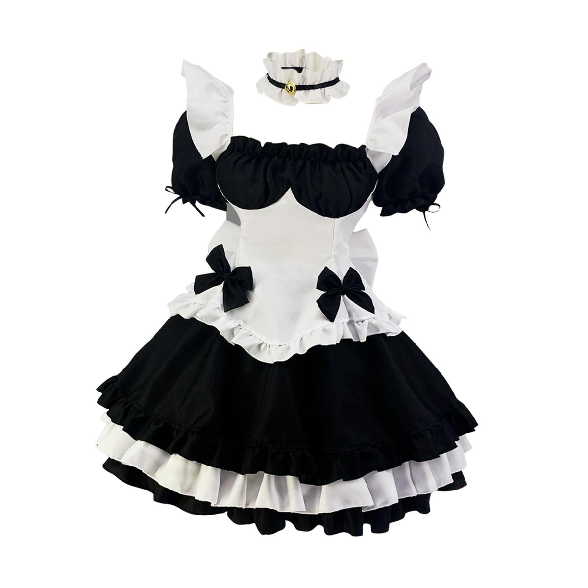 Maxbell Classic Maid Costume with Apron Lolita Anime Cosplay for Halloween XXL
