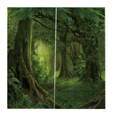 Max Maxb Charming Scenery Printed Window Curtains Drapes Silent Forest