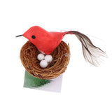 Maxbell 1/6 Dollhouse Miniature Bird Nest with Eggs for Fairy Garden Decor Orange