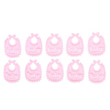Max 10 Pieces 1/12 Dollhouse Miniature Baby Doll Drool Bibs Kits Accs Pink