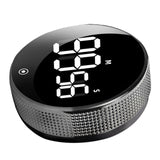 Maxbell Round Digital Kitchen Timer Magnetic Attraction for Home Bathroom black