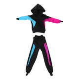 Max Stylish Sports Costume Set Hooded Pullover & Trousers For Blythe Doll Black