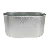 Maxbell Metal Flower Pot Iron Vase Rectangle Plating for Front Porch Garden Argent L
