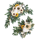 Maxbell Rustic Wedding Arch Flower Hanging Decorative for Front Door Wall Party Yellow