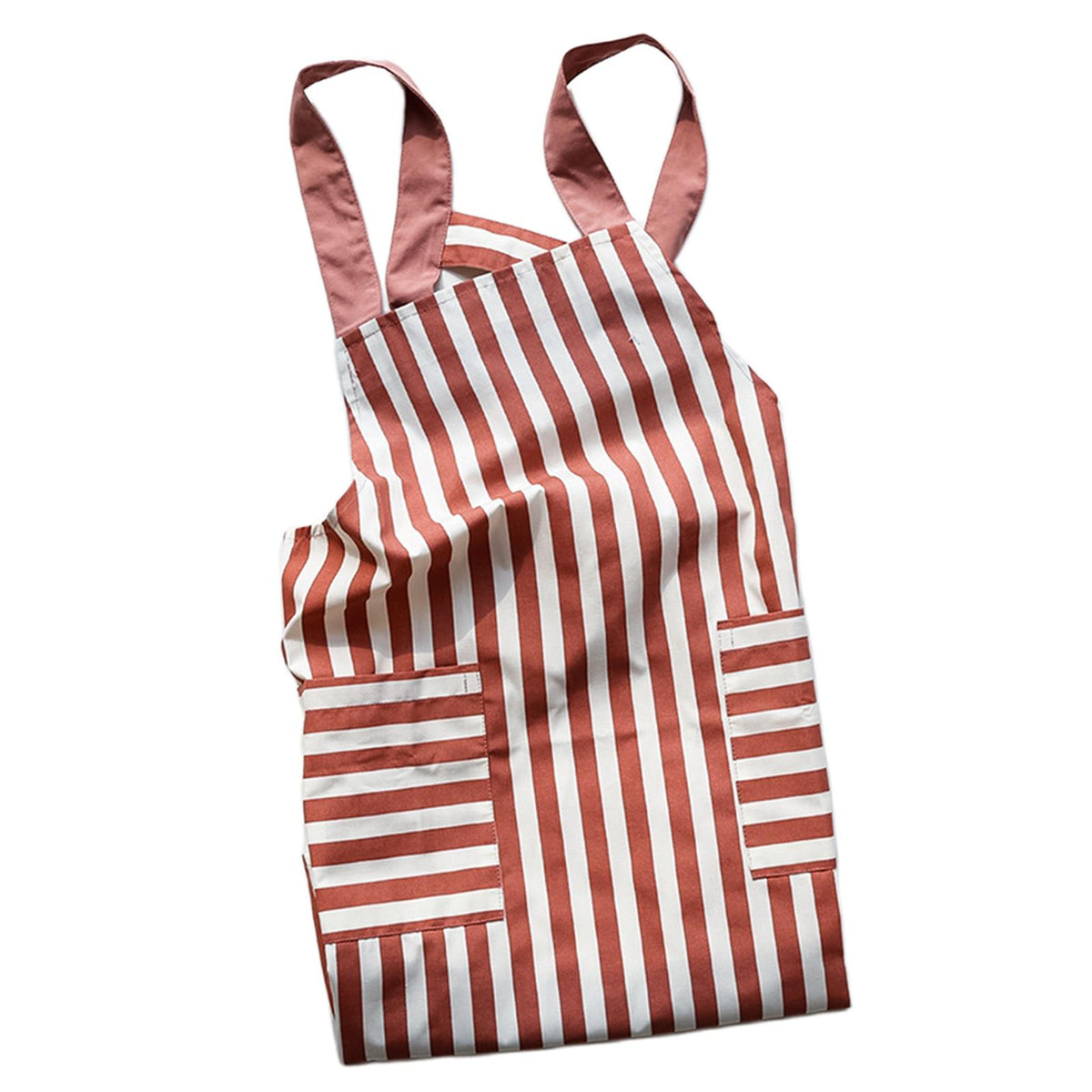 Maxbell Cooking Apron with Pockets Woodworking Apron for Painting Barbecue Unisex Strip Red