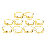 Maxbell 10 Pieces Napkin Buckles Adornment Round Decorative for Holiday Banquet Imitation Aureate