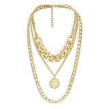 Max Exaggerated Sweater Chain Necklace Chunky Cuban Link Chain with Pendant Gold