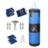 Maxbell PU Punching Bag Hanging Unfilled Punching Bag for Kids Home Gym Martial Arts Blue 100cm