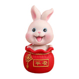 Maxbell Resin Statues Figurine Sculpture Desk Store Home Shop Shaking Head Rabbit Safe Pink