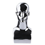 Maxbell Male Mannequin Head Bust Display Stand for Wigs Hair Hat Glasses Jewelry Silver