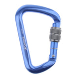 Maxbell 28KN Aluminum Climbing Mountaineering D Type Carabiner Blue Screw Lock