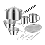 Maxbell Cooking Pot Camping Equipment Accessories Stackable Portable for Picnic 12pcs
