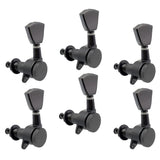 Max 6L Electric Folk Guitar Tuning Pegs Machine Heads Parts Accessory Black