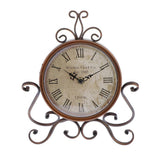 Max Europe style Vintage Classic Round Analog Table Clock Battery Operated