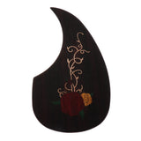 Max 1Piece Guitar Solid Wood Carved Inlay Panel Pickguard for Acoustic Guitar Rosewood