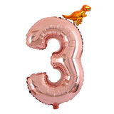 Max Rose Gold Number Aluminum Film Balloon+Mini Dragon Birthday Party Decor 3