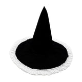 Maxbell Wizard Wide Brim Headgear Pointed Top for Halloween black
