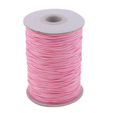 Maxbell 1 Roll Round Cotton Waxed Cord /Thong for Hand Sewing Leather Craft Pink