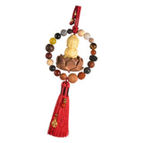 Maxbell Buddha Statue Car Rearview Mirror Pendant Gift Tassel Car Hanging Decoration red tassel