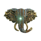 Maxbell Elephant Brooch Pin Brooches Elephant Head Lapel Pin Dress Accessories Champagne