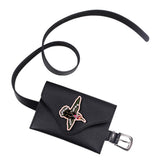 Max Womens PU Leather Belt Fanny Pack with Removable Waist Pouch Black