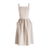 Maxbell Cotton Catering Apron Hairdresser apron Sleeveless for Kitchen chef Oatmeal