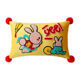 Maxbell Chinese New Year Rabbit Pillow Cover for Spring Festival Decoration Style C