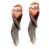 Max 2pcs Colours Artificial Feathered Foam Birds Garden Home Decoration Orange