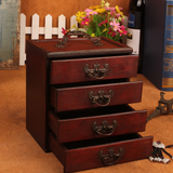 Max 4 Layers Vintage Jewelry Rings Treasure Chest Storage Box Case Trinket Gift
