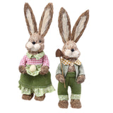 Maxbell Cute Straw Rabbit Easter Farmer Bunny Figure for Wedding Party Decor 44