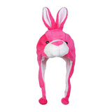 Maxbell Cute Plush Animal Hat Headgear Winter Warm Halloween Stuffed Toy Beanie Rose Red Rabbit