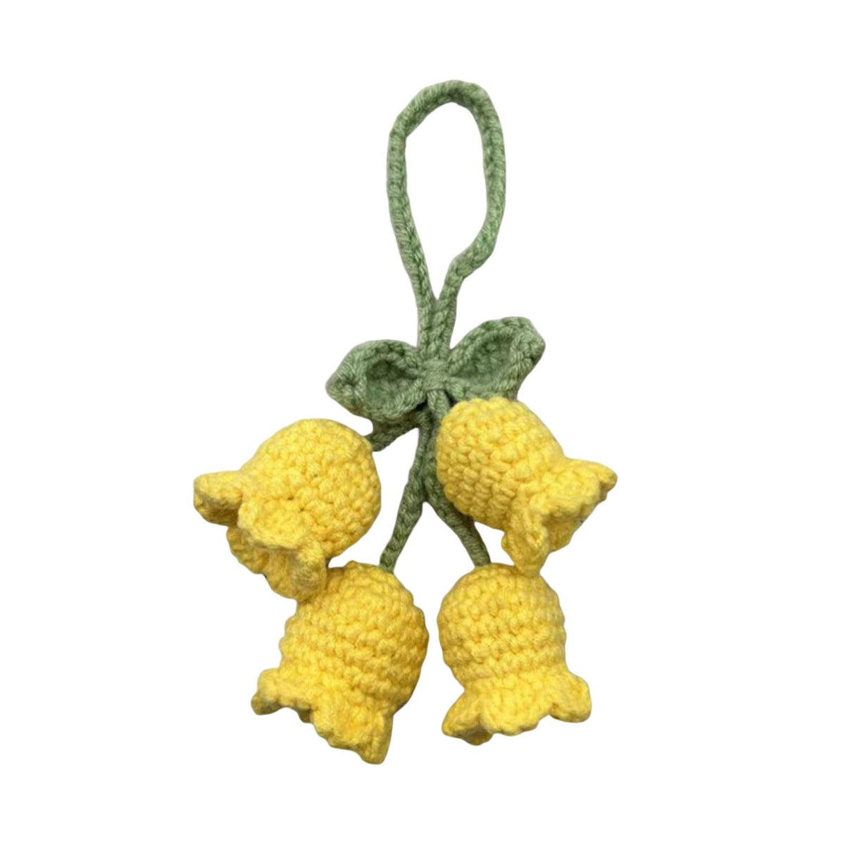 Maxbell Bag Pendants Crocheted Wind Chimes Flower Decorations Pendants for Purse Yellow