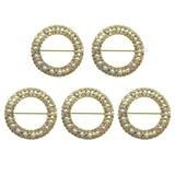 Maxbell 10x Round Metal Flatback Buckles Gift Slider Fittings Decor for Invitation Gold