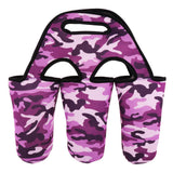 Maxbell Insulated Water Bottle Holder Bag Sleeve for 3 Pack Bottle Purple Camo