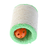 Maxbell Pet Cat Sisal Scratch Post Small Hollow Plush Scratch Roller with Bell Ball Green