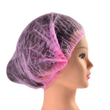 Maxbell 100 Disposable Non Woven Hair Net Cap Hairnet Dust Proof Head Cover Hat Pink