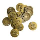 Maxbell 20 Pieces Alloy Round Made for You Charms Pendants for Jewelry Making 20mm