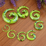 Maxbell 8x Acrylic Spiral Snail Ear Gauges Plugs Tunnels Expander Stretching Kit Green