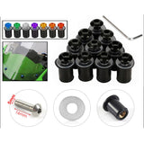 Max 10 Pieces Universal Windscreen Windshield Bolts Screw Kit M5 5mm Bolt Black