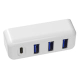 Max White - 3 Port HUB Splitter Power USB Type C Adapter Dock for Laptop