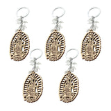 Maxbell 5Pcs Baptism Keychain Baptism Souvenir Recuerdos DE Bautizo for Baptism Boy White Beads