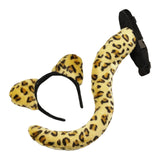 Maxbell Cosplay Tail Set Costume Dress up Animal Themed Parties Gift for Birthday Yellow Leopard 2pcs