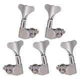 Max String Tuning Peg Tuner Sealed Machine Head Button for Bass Part Silver 3L2R