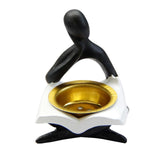 Maxbell Incense Burner Holder Ornament Diffuser Figurine Home Decor  balck sit