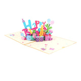 Maxbell Happy Birthday Card for Wife or Husband Colorful Pop up Card with Note Card