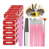 Maxbell DIY Acrylic UV Gel Nail Extension Kit Nail Forms Brushes Manicure Set Golden