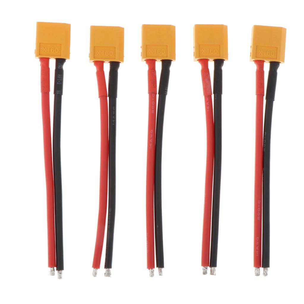 Maxbell XT60 Male Female Plug for RC Lipobattery 5pcs Male Connector with Wire