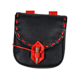 Maxbell Medieval Belt Pouch Durable Fanny Pack Purse Costume Accessories  Black Red