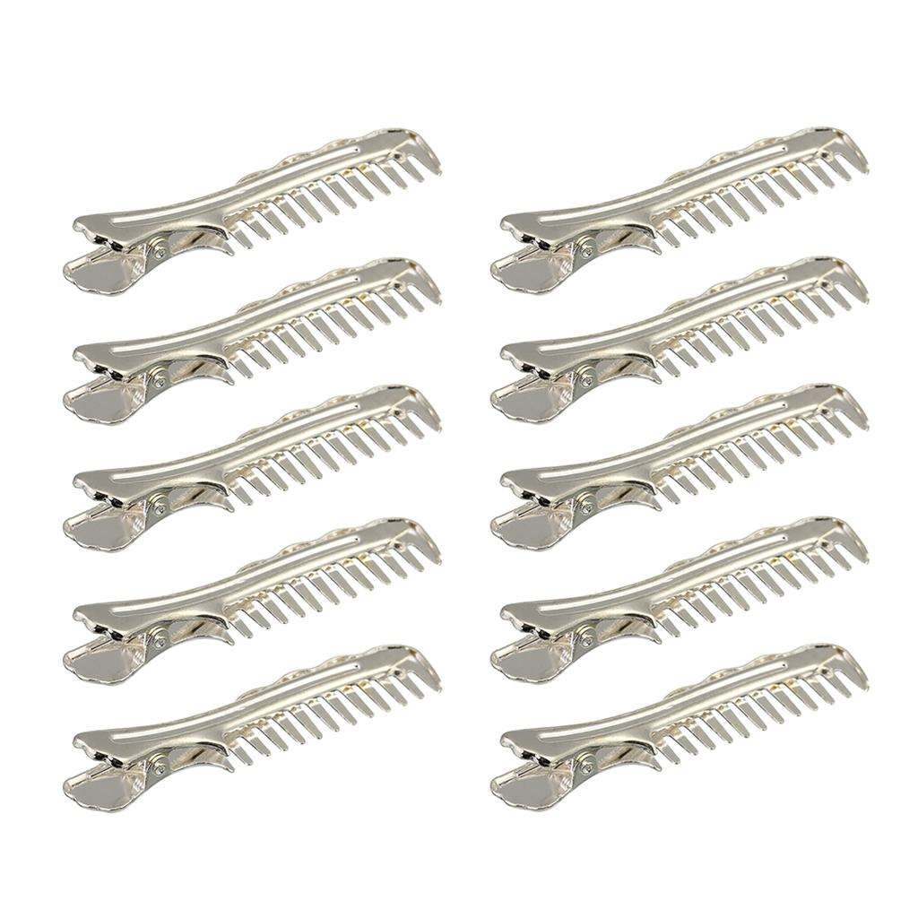 Max 10x Alligator Clips Prong Duckbill Teeth Comb Hairpin Bow DIY Platinum